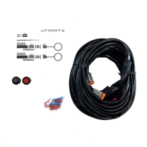 Wiring Harness for Two Auxiliary Lights with 4 Pin DT Connector